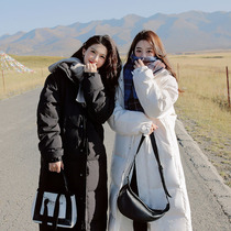 Couple cotton-padded women super long 2021 Winter new Korean student medium-length thick cotton-padded coat ins tide