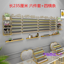 Net red gold nail rack Wall-mounted nail polish shelf Wrought iron nail oil glue storage display cabinet Lipstick storage shelf