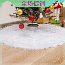 Christmas white Christmas Tree Tree Skirt Plush Snowflake Round Mat Rug Carpet Apron For Home Holiday Decorations