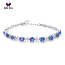 Exotic treasures White 18K Gold 2 6 karat natural sapphire bracelet Diamond bracelet color customized female non-