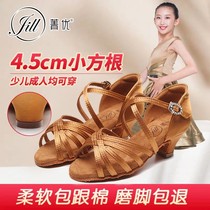 Cyanine Superior Children Professional Latin Dance Shoes Young Girl Girl girl Soft bottom low with dance shoes Dancing Sandals New