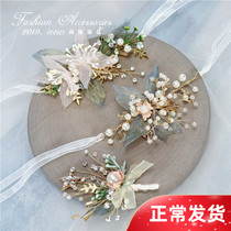 Ins silk leaves Mori wedding ceremony bride wrist flower fairy beauty bridesmaid hand flower children performance hand tied flowers