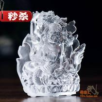 Tibetan Buddhist supplies glazed Buddha statue White God of Wealth Buddha statue five-way God of wealth with Buddha place k special trumpet