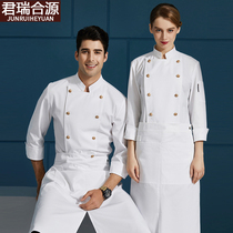 Star chef work clothes men long sleeve kitchen back kitchen clothes custom dining hotel canteen double-breasted buckle