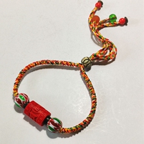 Tibetan Buddhism colorful diamond knot cinnabar six-character truth is the year of the hand rope National style spot couple Christmas ceremony