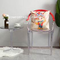 Minuo transparent master chair ring chair new Chinese plastic backrest armrest dining chair creative designer cafe chair