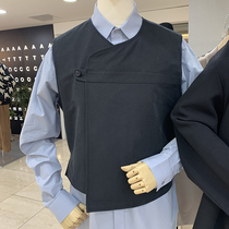 South Korea East Gate Mens Clothing Autumn Winter Style Retro Kan Shoulder 100 Hitch Sleeve Vest Trend Sleeveless Waistcoat Jacket
