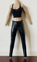 1:6 Fashion Motorcycle Girl Leather Pants Customized 1:6 Female Soldier Leather Pants