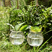 Hanging transparent glass vase small pumpkin hanging bottle simple hydroponic Flower Room Garden home decoration bottle