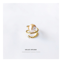 G S Seattle Niche Spiral Baroque Pearl Ring Retro Ins opening Ring Designer Rings