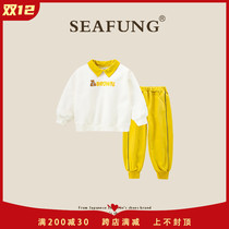 British Seafung children's clothing ~ Children's clothing Two-piece purifier girls with autumn ocean gas cartoon collar