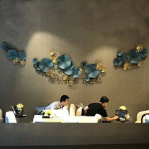 Modern wrought iron hollow lotus leaf wall decoration metal wall hanging living room hotel model room soft background wall decoration