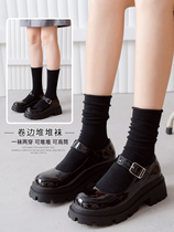 Pile Socks Socks Women Matching Shoes Small Leather Shoes Winter Thickening Korea Ocean Socks Damp Net Red calf bubbles Sox autumn