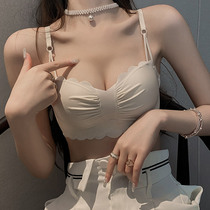 Underwear women without steel ring upper support anti-sagging bra small chest gathering auxiliary milk adjustment type pen bra set thickened