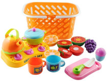 Fruits and vegetables cut to see the portable basket childrens boys and girls live home kitchen educational toys cut to music