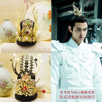 Costume male headdress Adult male head crown Hair ornaments Hair hair hairpin Ancient style long hair beauty male hair crown Classical anime