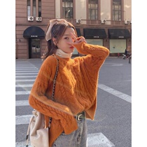 South Korea Lazy Windfall Short sweater Womens loose autumn and winter outwear jacket thicken 2020 new twist-in-weaters-weaters
