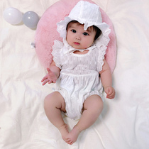 Baby jumpsuit thin summer exterior hollow climbing suit newborn 100-day banquet full moon cute cotton jersey