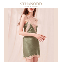 Bigano new summer sexy suspender nightgown French elegant lace slim pajamas womens home wear thin skirt