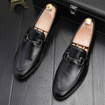 Tide card Korean version Business positive dress comeback shoes Inn wind trends 100 hitch casual shoes One foot pedal mens shoes