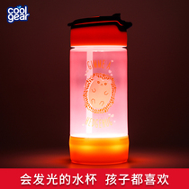 American coolgear trend luminous straw cup summer childrens water cup female kettle cute drop-proof Christmas water bottle