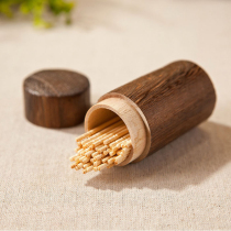 Solid wood toothpick tube with cover Household portable toothpick box Personality creative exquisite mini tea can Toothpick can