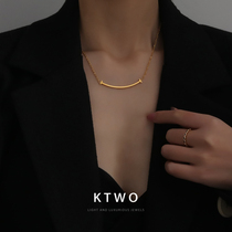 South Korea 2021 new fashion temperament simple T-word smile necklace female Net red ins tide minority light luxury choker