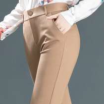 Spring and Autumn Ladies Pants 2021 Spring New Loose Middle-aged Mom Straight Pants Elastic Size High Waist Casual Pants