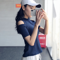 Fitness girl thin sports short sleeve slim running yoga T-shirt breathable sexy blouse quick-drying training top