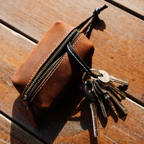 New Cow Leather Universal Car Key Bag Brief Multifunction Large Capacity Draw Rope Style Home Key Containing Protective Sheath