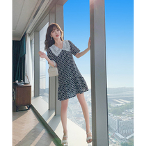 Baby collar dress female summer French chiffon polo point lace skirt 2021 new summer little man thin