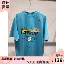 2021 summer new round neck wild two-color letter flower printing pure cotton loose short-sleeved t-shirt top women