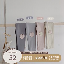 Young girl leggings foreign spring and autumn clothes 2021 new autumn wear thick love pants children children