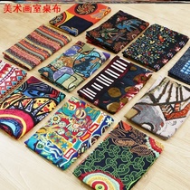 Fine art painting room table cloth tea table cloth 2021 new teenage girls heart room arranged desk cloth small crummy table cloth