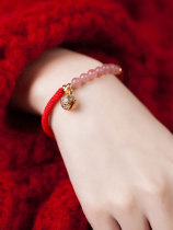 Phoenix Nirvana Year of Life Red rope bracelet female strawberry Crystal Crystal hand-decorated bell pendant lucky hand-woven thick