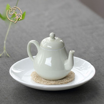 Drinking sweet and white glaze purple clay teapot bearing tea supporting pot ceramic tray dry bubble tray tea table white porcelain tea set tea ceremony accessories