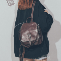 If wind Han version retro double shoulder bag small bag 2020 new fashion 100 Lapped Personality Lady Backpack Travel Little Schoolbags