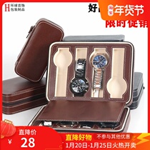 Litchi pattern watch storage box convenient watch carrying bag storage box multi watch box watch zipper bag