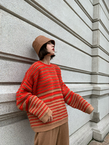 Ingenuity pure knitting lazy loose hand hook woven thick pure cashmere sweater blouse