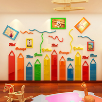 Kindergarten wall decoration stickers art classroom studio creative wall stickers class photos stereo wall stickers