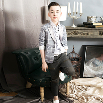 Childrens Western-style clothes mens air autumn and winter 2022 new Inlan casual jacket piano performance walking show Junior gown teen