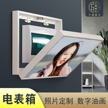 Meter box decorative painting Digital oil painting custom DIY punch-free simple modern occlusion power box box hanging painting