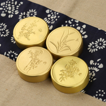  Wenfang Sibao Brass Paperweight Plum Orchid Chrysanthemum bamboo Paperweight Ruler Pressure paper Calligraphy Pure copper paperweight Plum blossom Paperweight