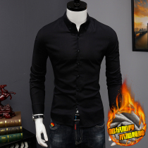  Shirt mens long-sleeved plus velvet thickened business casual inch shirt Korean version of the trend 2020 autumn and winter mens warm shirt