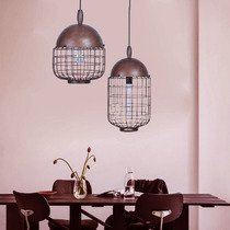 Retro industrial style dining room lamp American country nostalgic loft Creative Personality Bar clothing store bird cage chandelier