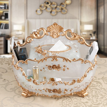 Creative tissue box European living room coffee table ornaments drawing paper box decorative paper drawing box multi-function remote control storage box