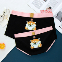 Couples new cotton breathable mens and womens underwear head creative personality cute funny cartoon printing modal suit