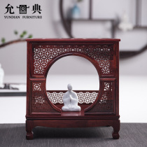Yundian red acid branch miniature furniture model Ming and Qing antique moon door bed Mahogany Chinese style gift handicraft ornaments