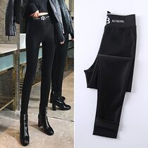 Leggings women wear 2021 autumn and winter New Korean version of high waist slim small feet magic pants plus velvet tight pencil pants