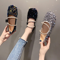 My fashion tribe womens shoes all-match flat sequined single shoes Maile Cat flagship store